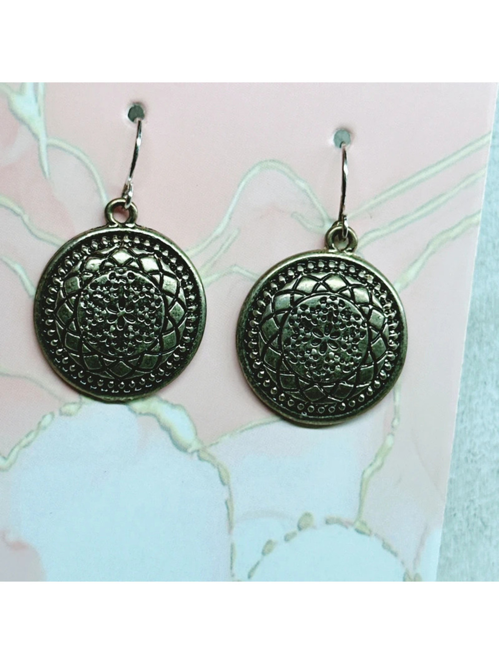 1028mc. Bronze Mandala Earrings